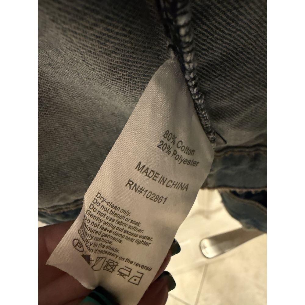 ADORE DENIM JACKET WITH Painted Scene On The Back Of The Jacket Sz M - Picture 5 of 5